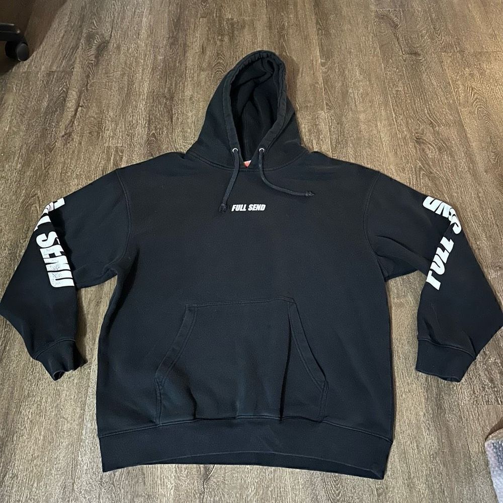 FULL SEND Hoodie Men's Black 2XL Nelk Boys Podcast Pullover Sweatshirt Spell Out